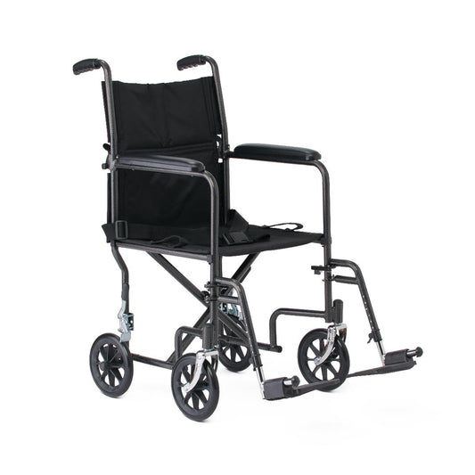Lightweight Transport Chair – 17" Wide, Black