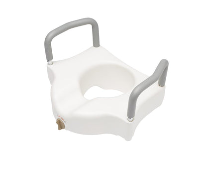 5" Raised Locking Toilet Seat, With Arms, Elongated