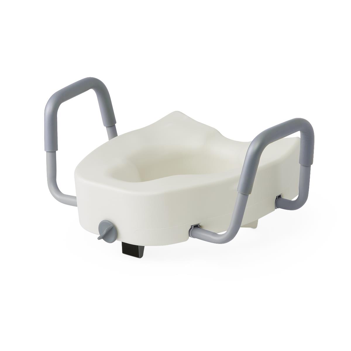 3.5" Raised Locking Toilet Seat, With Arms, Elongated