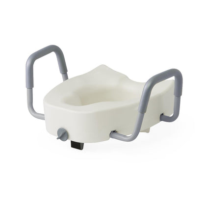 3.5" Raised Locking Toilet Seat, With Arms, Elongated