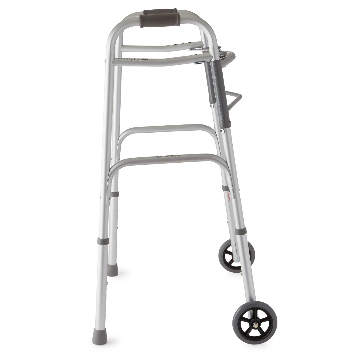 Two-Button Folding Walkers with 5" Wheels
