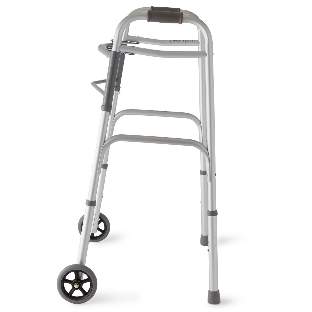 Two-Button Folding Walkers with 5" Wheels