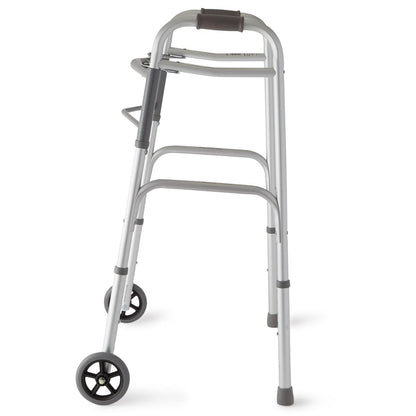 Two-Button Folding Walkers with 5" Wheels