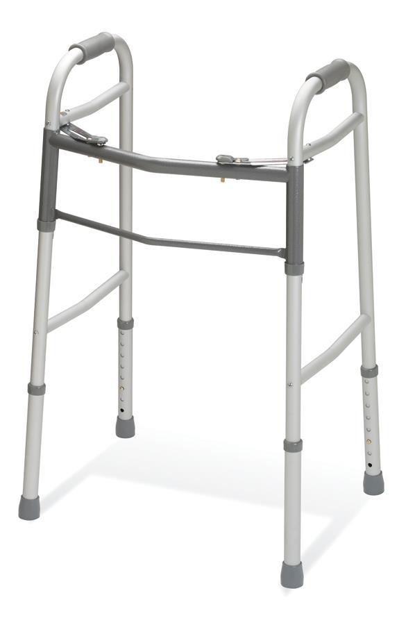 Two-Button Folding Walkers without Wheels