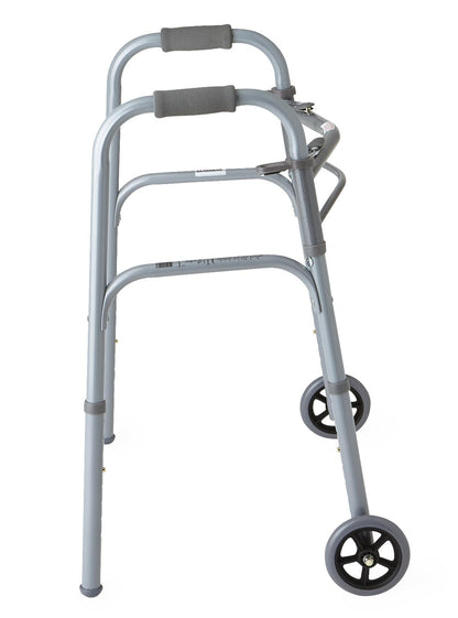 Youth Two-Button Folding Walkers with 5" Wheels
